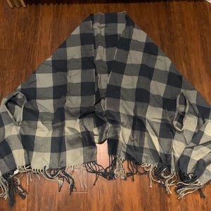 Jcrew blue plaid cape scarf